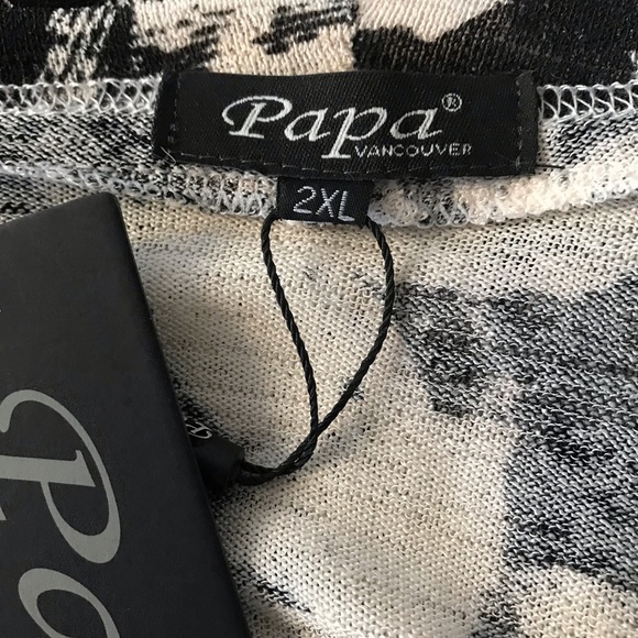 🔸Sold🔸Coverup Duster 3/4 Sleeve Black Cream Floral Print XXL - Picture 7 of 7